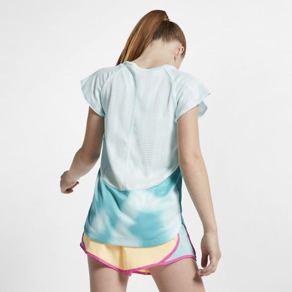 Nike Blue Instacool Short Sleeve Running Top - Picture 2 of 13